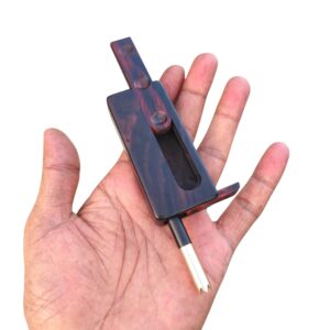 Wooden Dugout Set, Black Wood Pack, Handcrafted Smoking Kit Slider Lid spiked brass bat