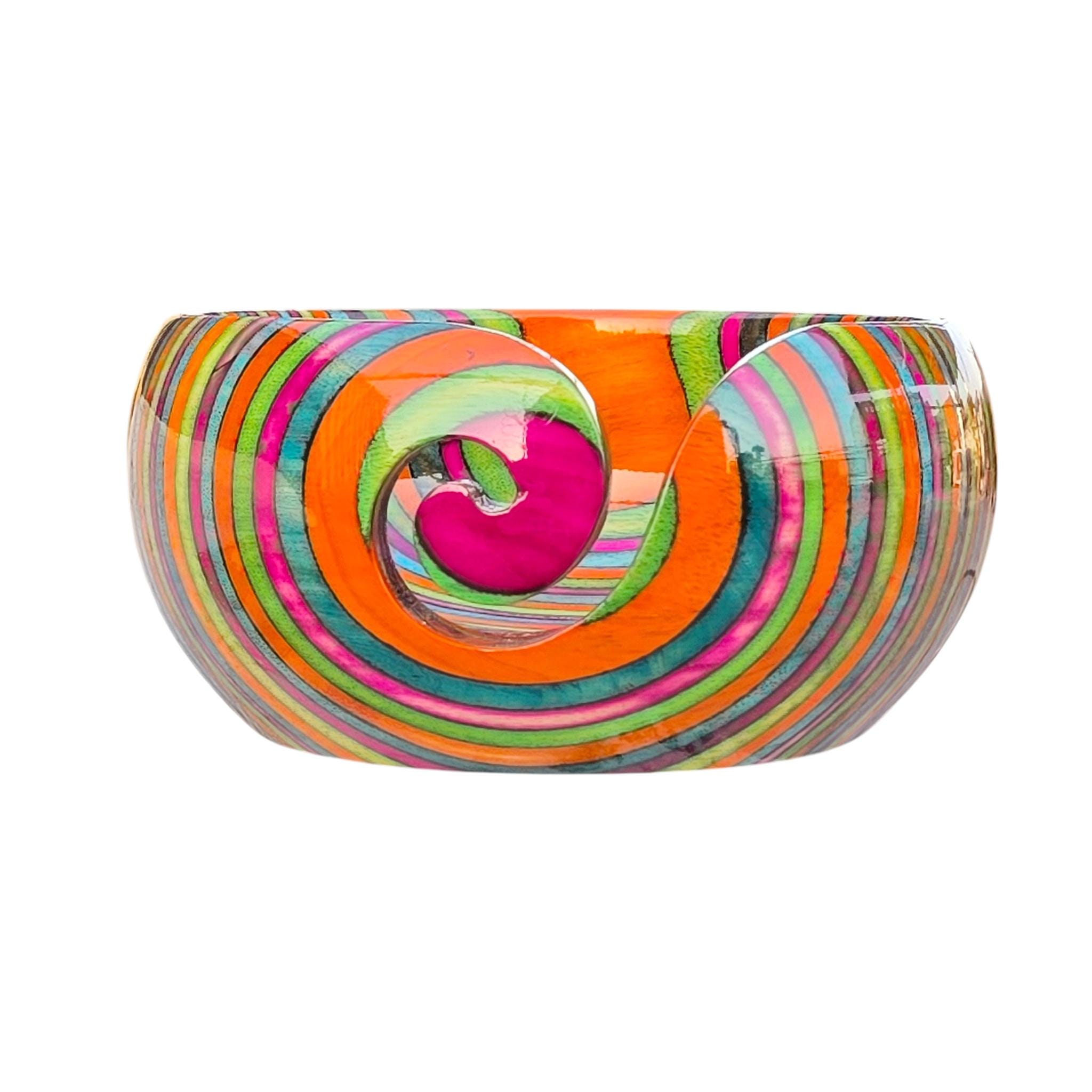 Pakka Wood Yarn Bowl, Colorful 6x3 Crochet, Knitting Bowl - Image 4