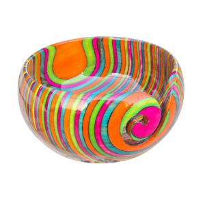 Pakka Wood Yarn Bowl, Colorful 6x3 Crochet, Knitting Bowl