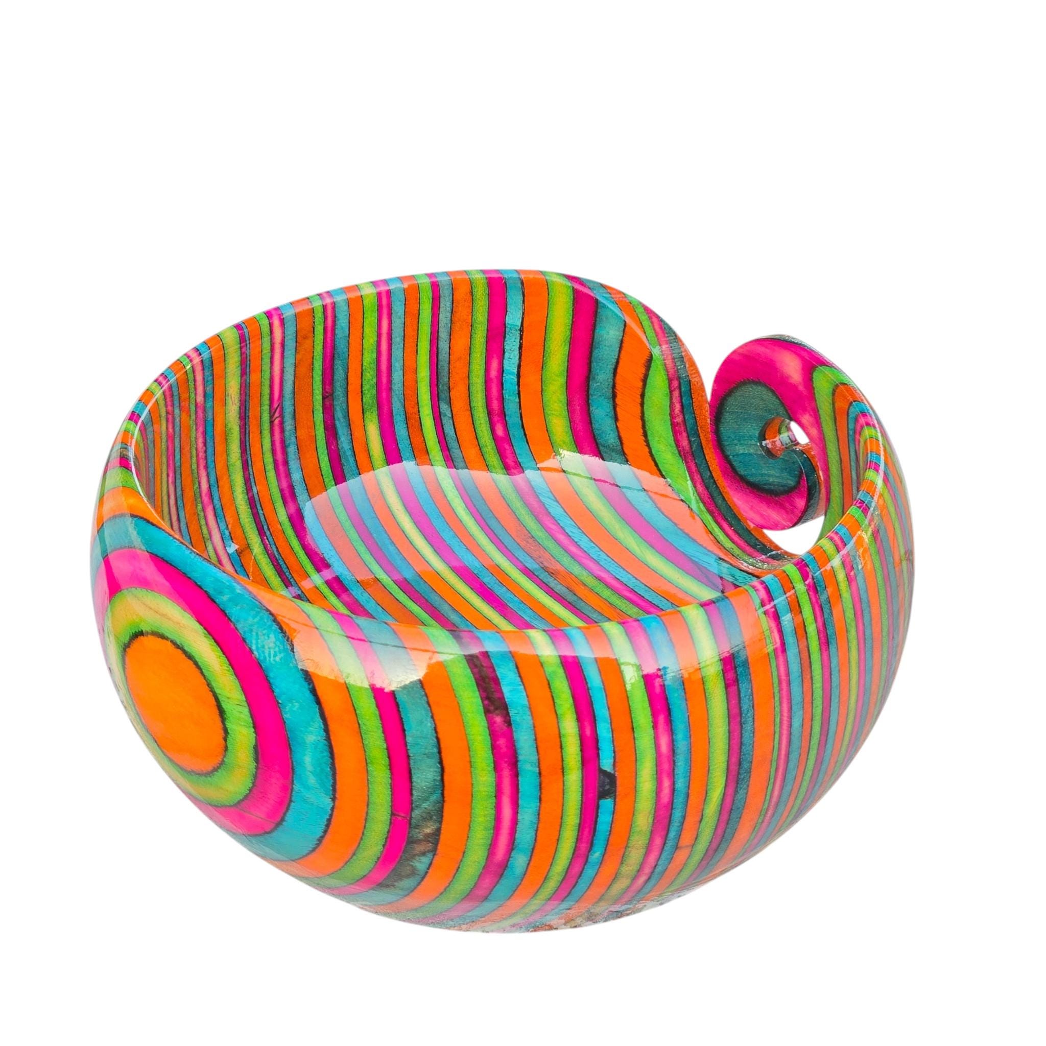 Pakka Wood Yarn Bowl, Colorful 6x3 Crochet, Knitting Bowl - Image 6