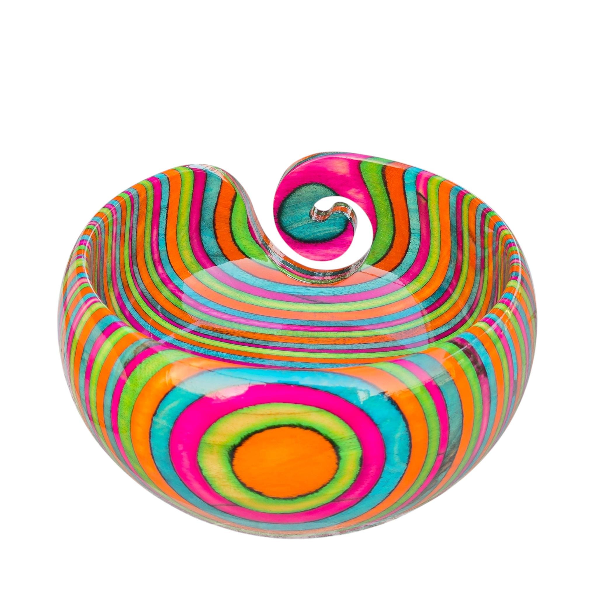 Pakka Wood Yarn Bowl, Colorful 6x3 Crochet, Knitting Bowl - Image 7