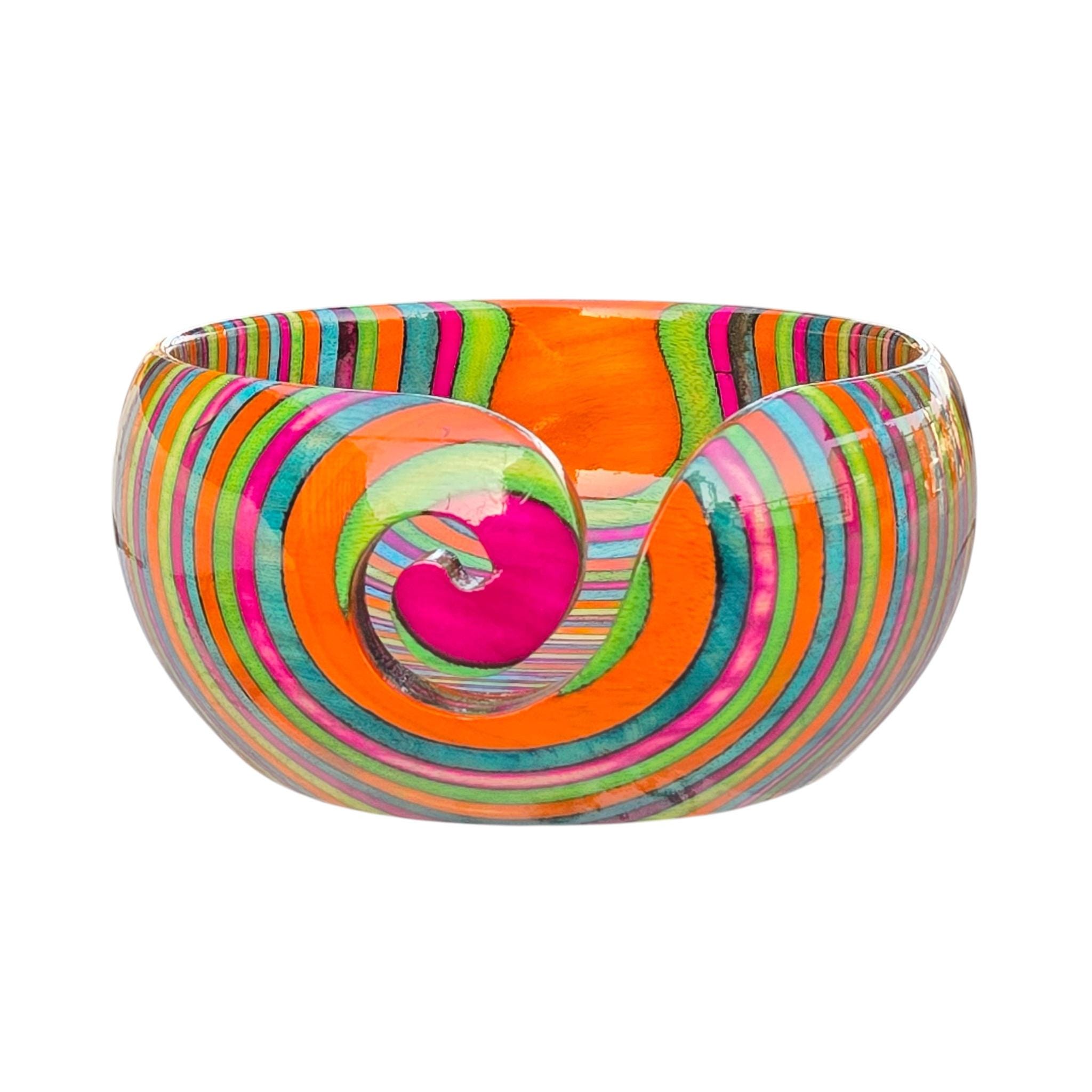Pakka Wood Yarn Bowl, Colorful 6x3 Crochet, Knitting Bowl - Image 3