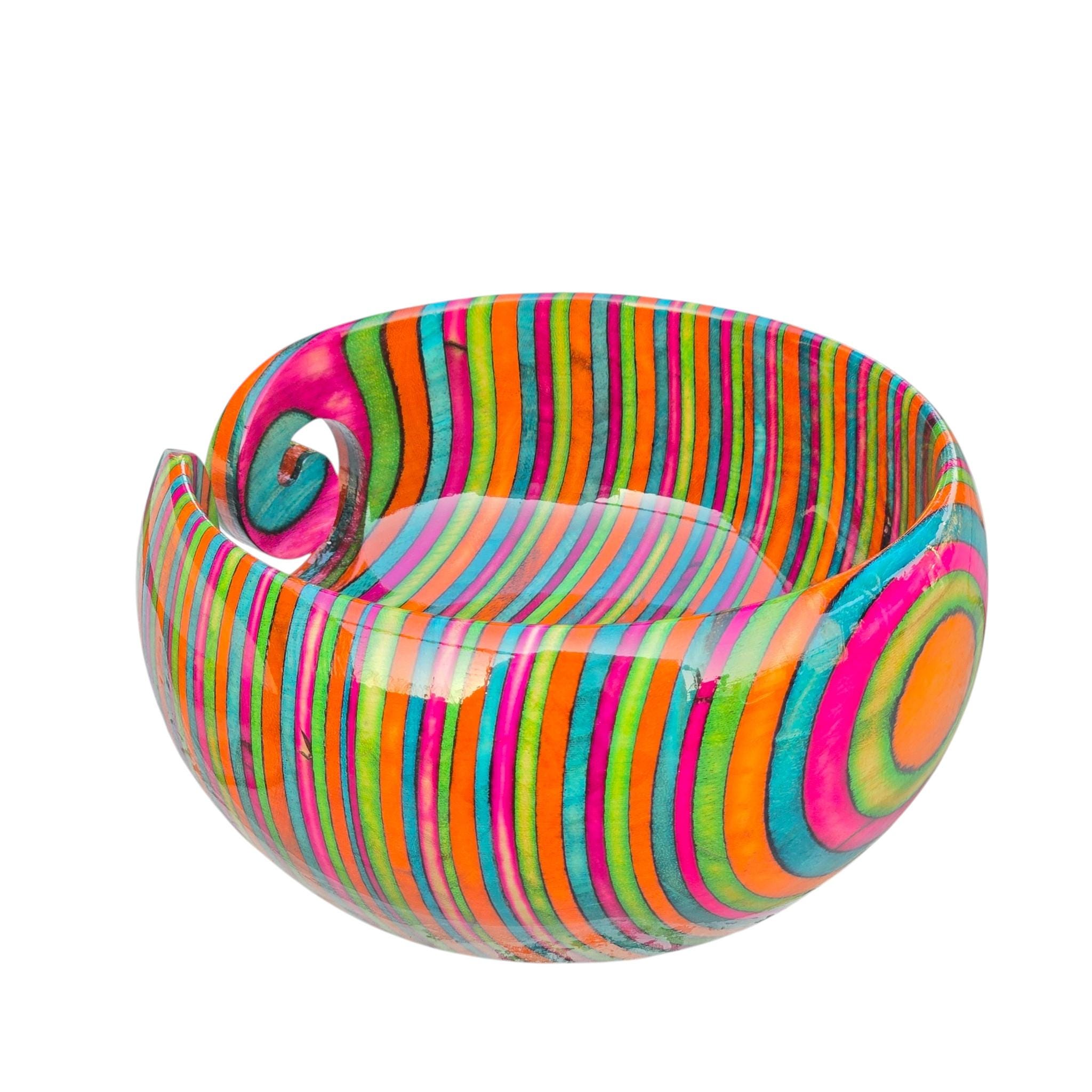 Pakka Wood Yarn Bowl, Colorful 6x3 Crochet, Knitting Bowl - Image 8